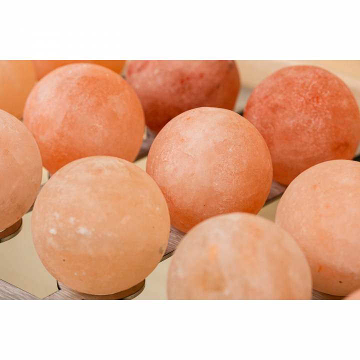SAUFLEX salt balls for saunas – 18 pcs. set with stand