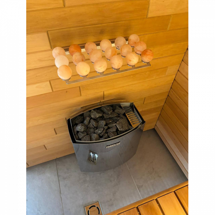 SAUFLEX salt balls for saunas – 18 pcs. set with stand