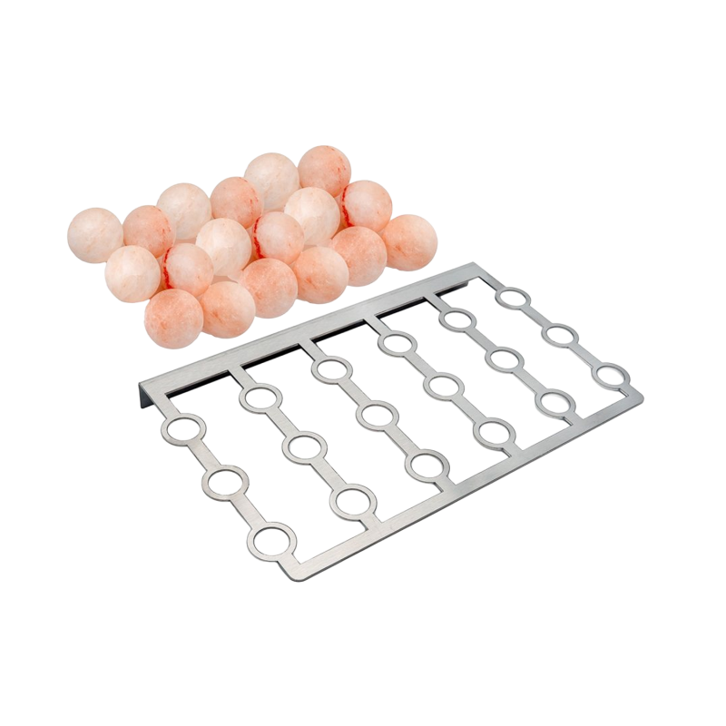SAUFLEX salt balls for saunas – 18 pcs. set with stand