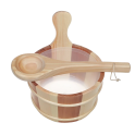 SAUFLEX wooden bucket and ladle 4 l, pine, cedar - 1