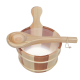 SAUFLEX wooden bucket and ladle 4 l, pine, cedar