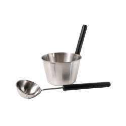 SAUNIA bucket and ladle stainless steel set 4 l 