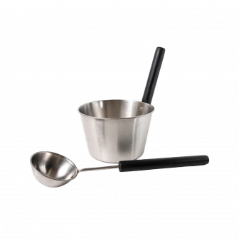 SAUNIA bucket and ladle stainless steel set 4 l