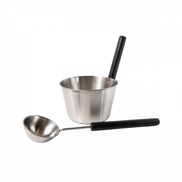 SAUNIA bucket and ladle stainless steel set 4 l