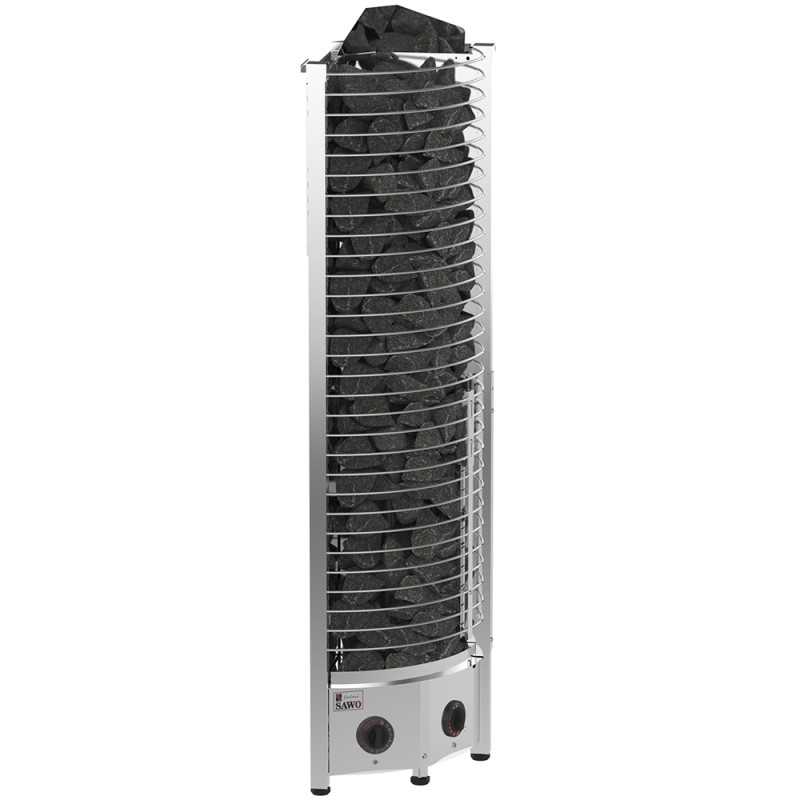 Electric sauna heater – SAWOTEC Tower Corner, with control unit