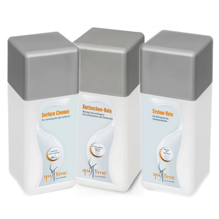 Cleaning kit for hot tub or spa, with filter