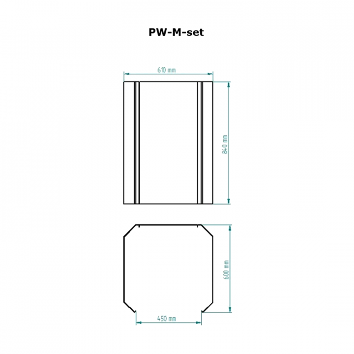 SKAMET protective wall for P and PT model wood-burning sauna stoves, PW-M-set