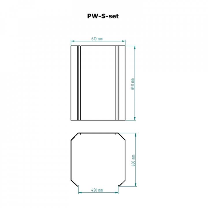 SKAMET protective wall for S and ST model wood-burning sauna stoves, PW-S-set