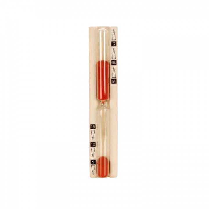 Hourglass for sauna - 15 min, red 50 x 275 x 35 mm