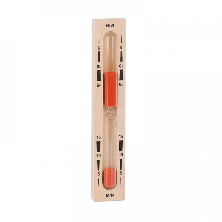Hourglass for sauna - 15 min, red 55x320x35 mm