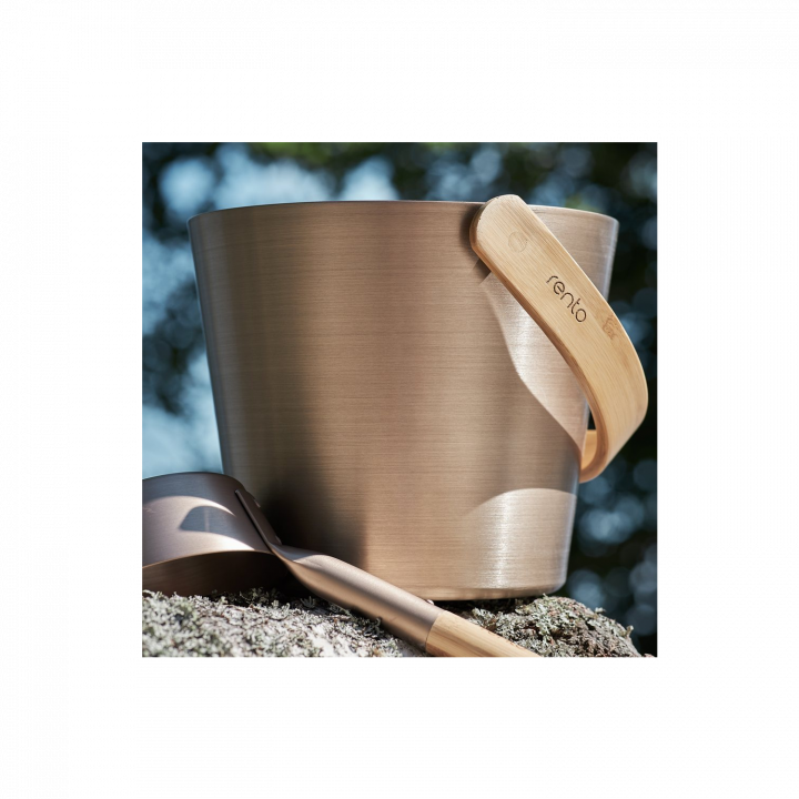 RENTO multicolor buckets and ladles set 5 l, champagne