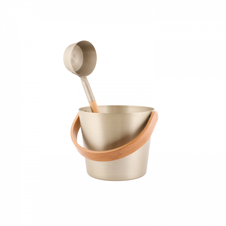 RENTO multicolor buckets and ladles set 5 l, champagne