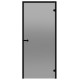 Glass sauna doors HARVIA 9x19 (black pine frame), gray