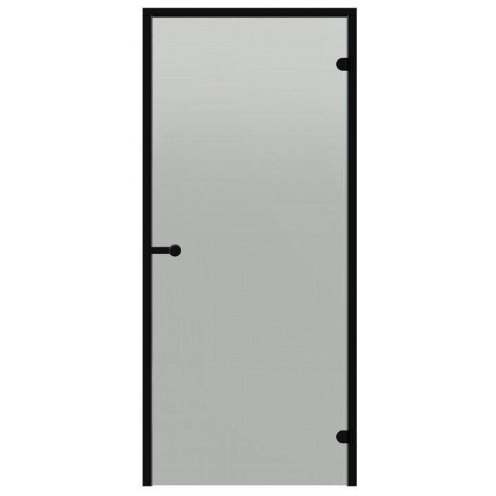 Glass sauna doors HARVIA 9x21 (black pine frame), satin