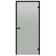 Glass sauna doors HARVIA 9x21 (black pine frame), satin