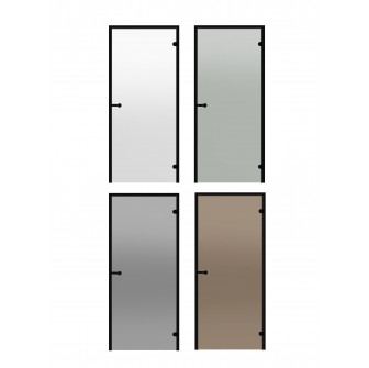 Glass sauna doors HARVIA 7x19 (black pine frame)