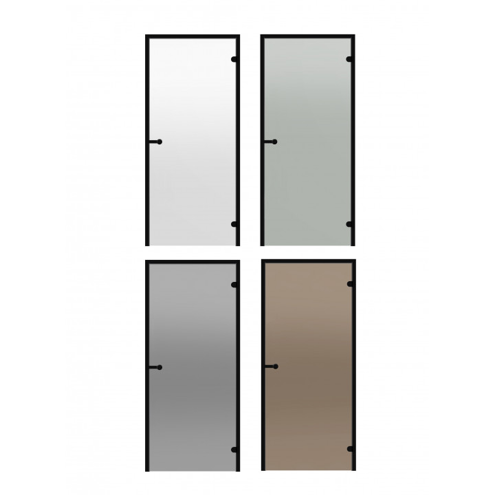 Glass sauna doors HARVIA 8x19 (black pine frame)