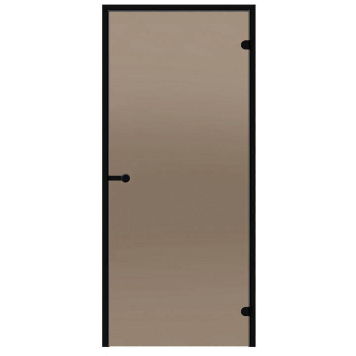 Glass sauna doors HARVIA 8x21 (black pine frame), bronze