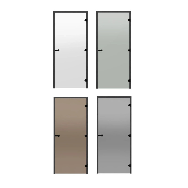 Glass sauna doors HARVIA 8x19 (black pine frame)