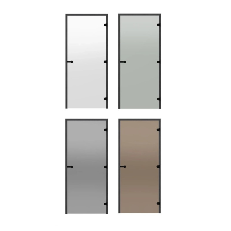 Glass sauna doors HARVIA 9x19 (black pine frame)