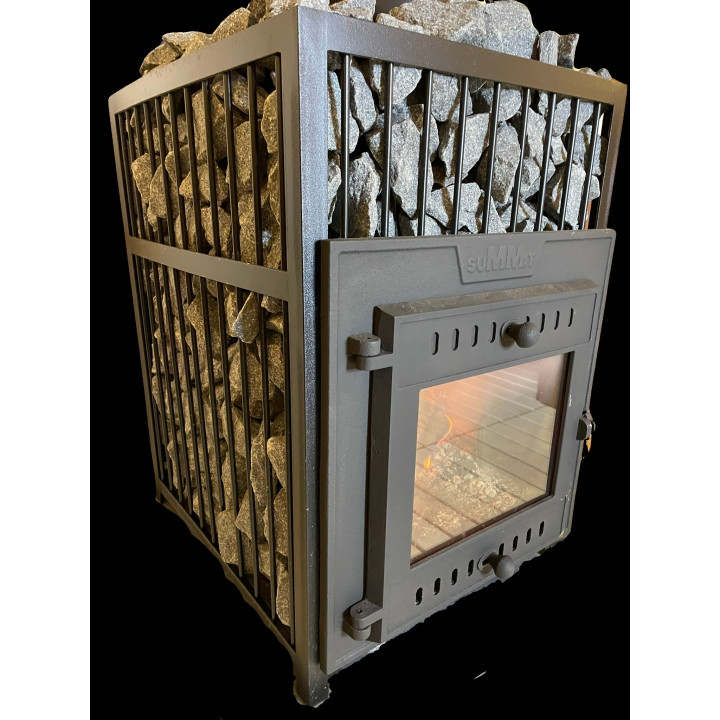 Woodburning sauna stove - SUMMIT MANASLU OPEN with mesh