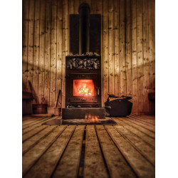 Woodburning sauna stove - SUMMIT MANASLU OPEN with mesh  Woodburning sauna stove - SUMMIT MANASLU OPEN with mesh
