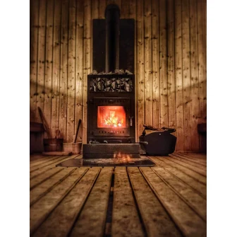 Woodburning sauna stove - SUMMIT MANASLU OPEN with mesh