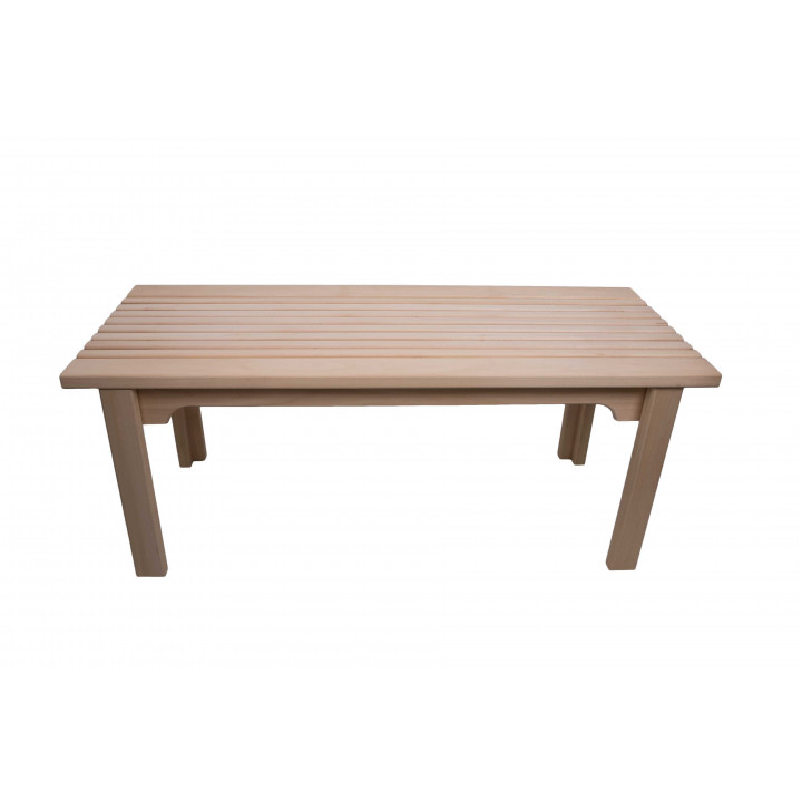 Wooden sauna bench