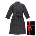 Unisex bathrobe in a gift box, RENTO KENNO, grey - 0