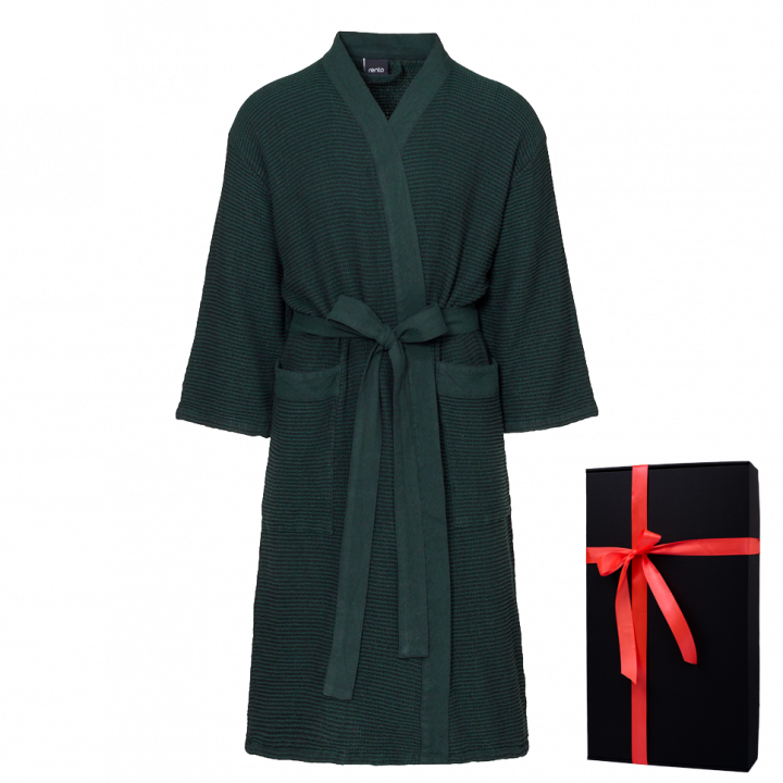 Bathrobe in a gift box, RENTO KENNO, dark green