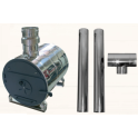 External round tub water heater and chimney set - 0
