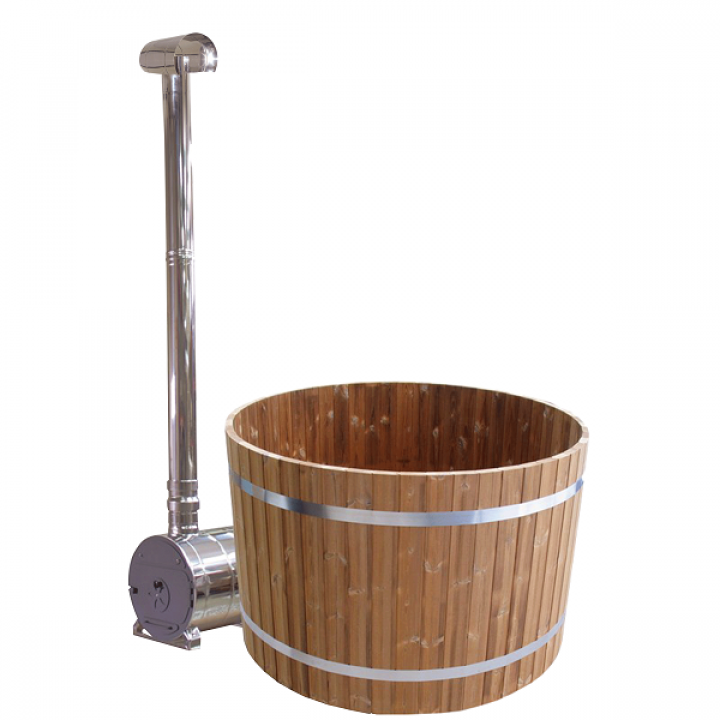 External round tub water heater and chimney set