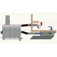 External round tub water heater and chimney set