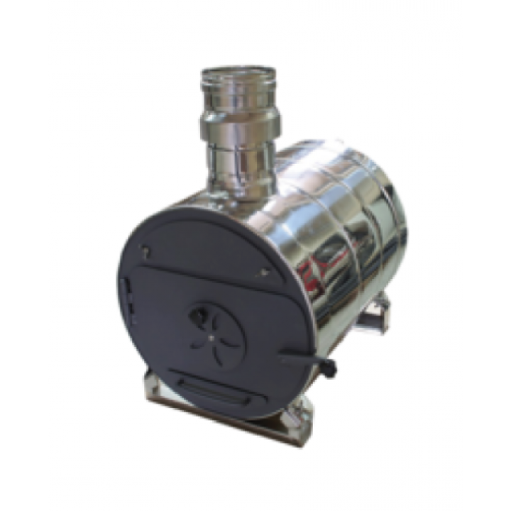 External round tub water heater and chimney set