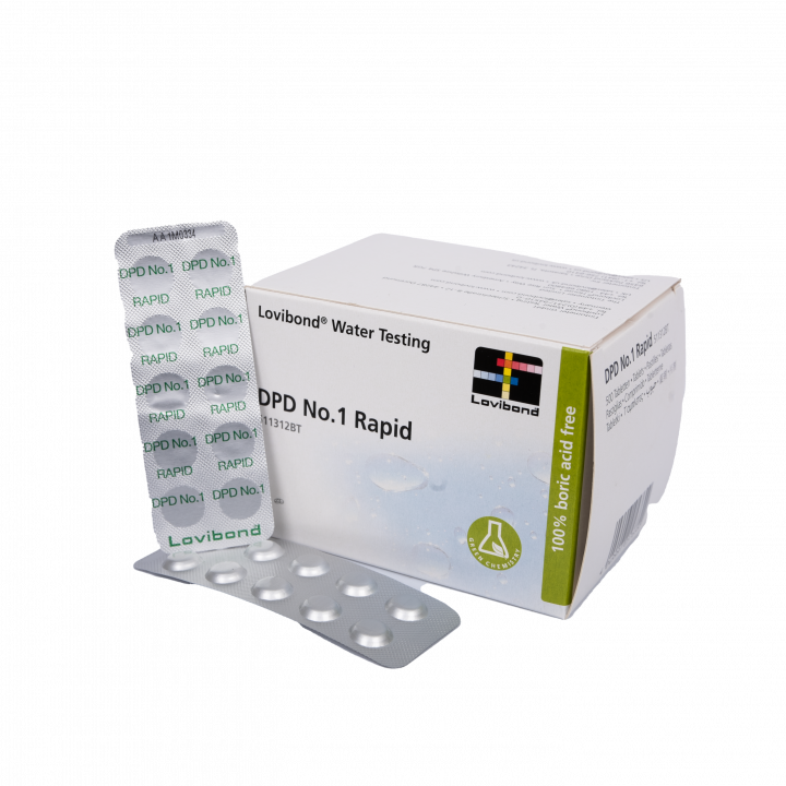 Water testing tablets DPD 1, chlorine determination, 10 tablets