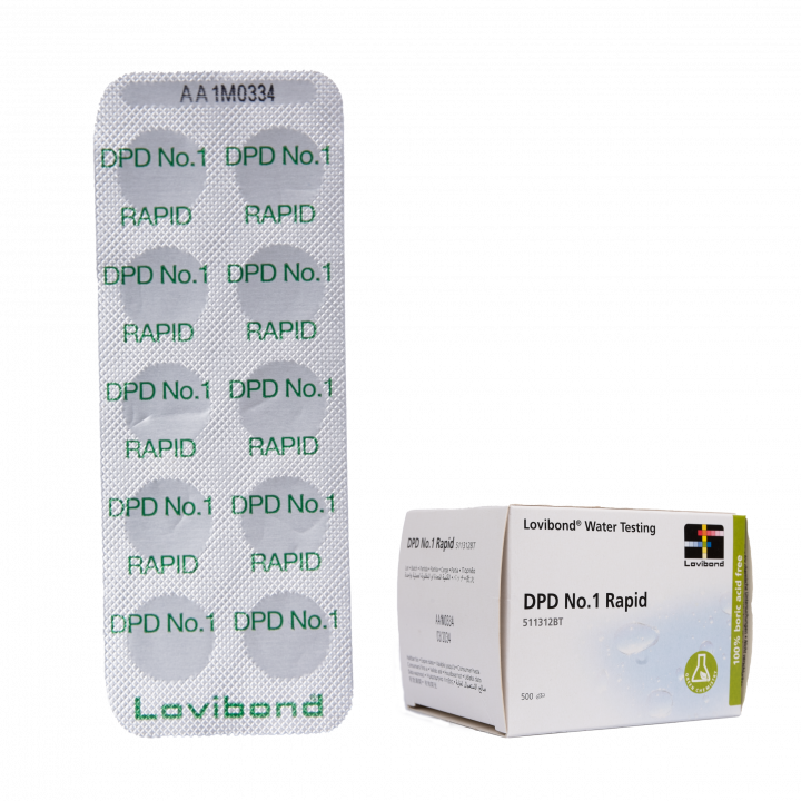 Water testing tablets DPD 1, chlorine determination, 10 tablets