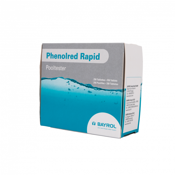 Water testing tablets Phenolred Rapid, for pH determination, 10 tablets