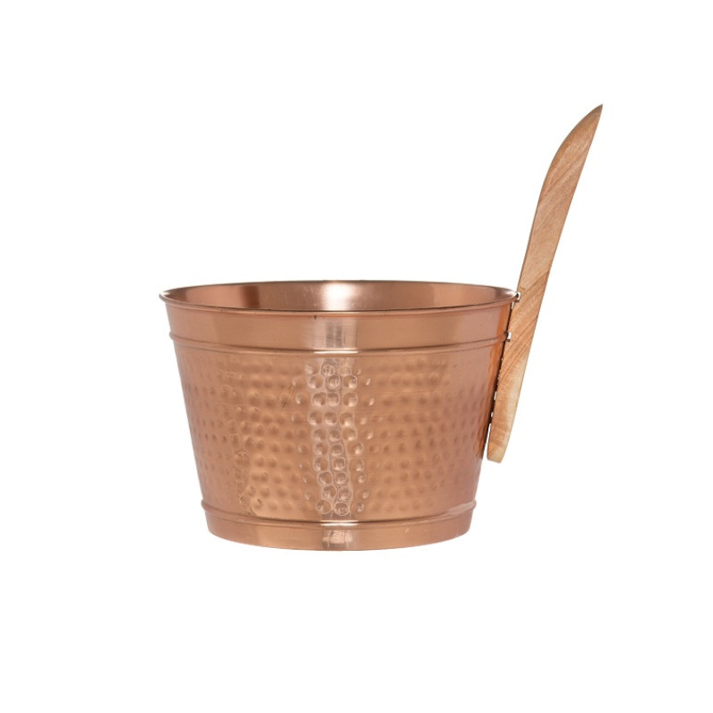 Sauna copper bucket Natura with handle