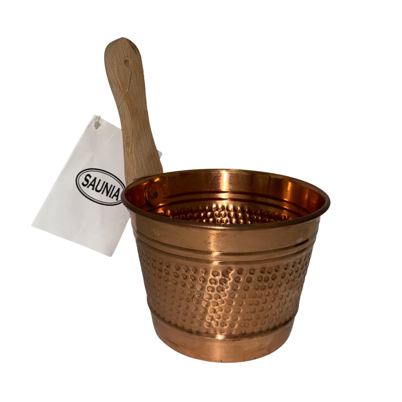 Sauna copper bucket Saunia with handle 1 l