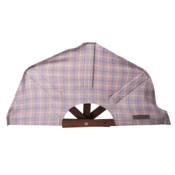 Sauna fan, checkered fabric  Sauna fan, checkered fabric