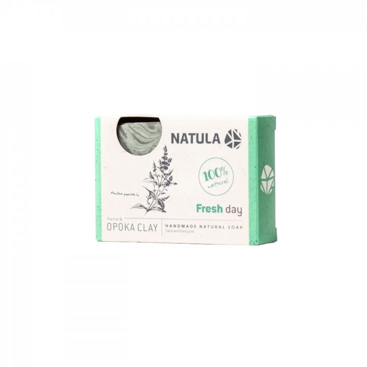 NATULA face and body soap with opoka rock and mint 100g