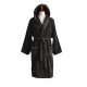 Cotton velour bathrobe with hood, gray