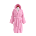 Velour bathrobe with hood, pink - 0