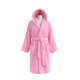 Cotton velour hooded bathrobe, pink