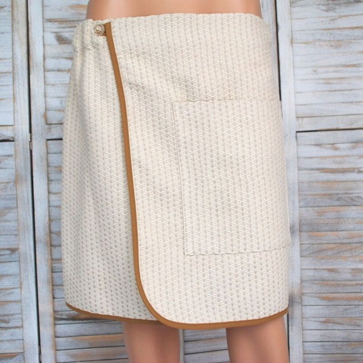 Gift set in a gift box for HIM. Men's sauna hat and apron - LINEN