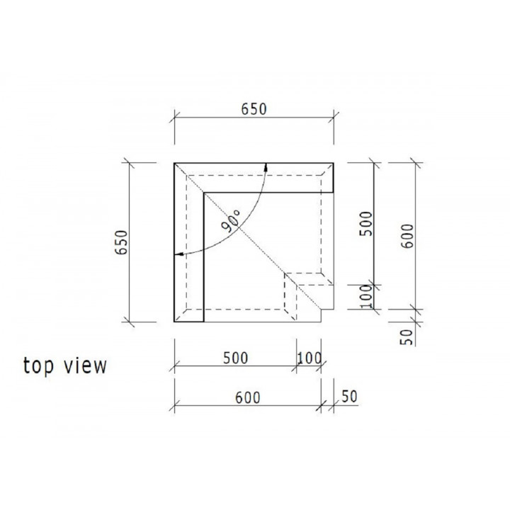 WEDI steam sauna corner seat 650mm