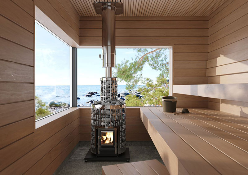 Window to nature in sauna