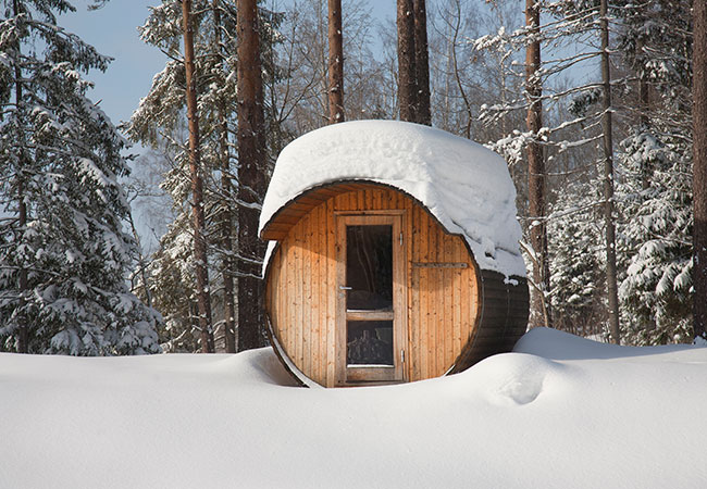 Super cold weather in winter for your barrel sauna